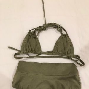 Montce green velour triangle top